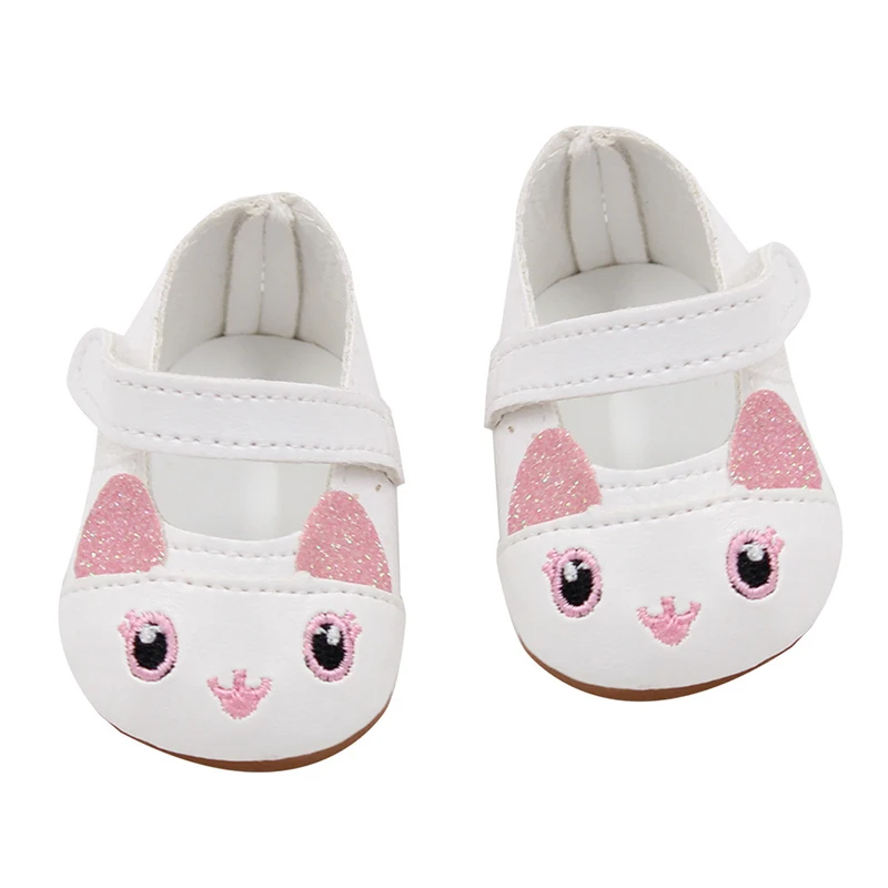 7cm Cute Rabbit Cartoon Doll Shoes 18 Inch American Doll Shoes Leather Mini Toy Shoes Lovely Girl Shoes For 43cm Baby Newborn