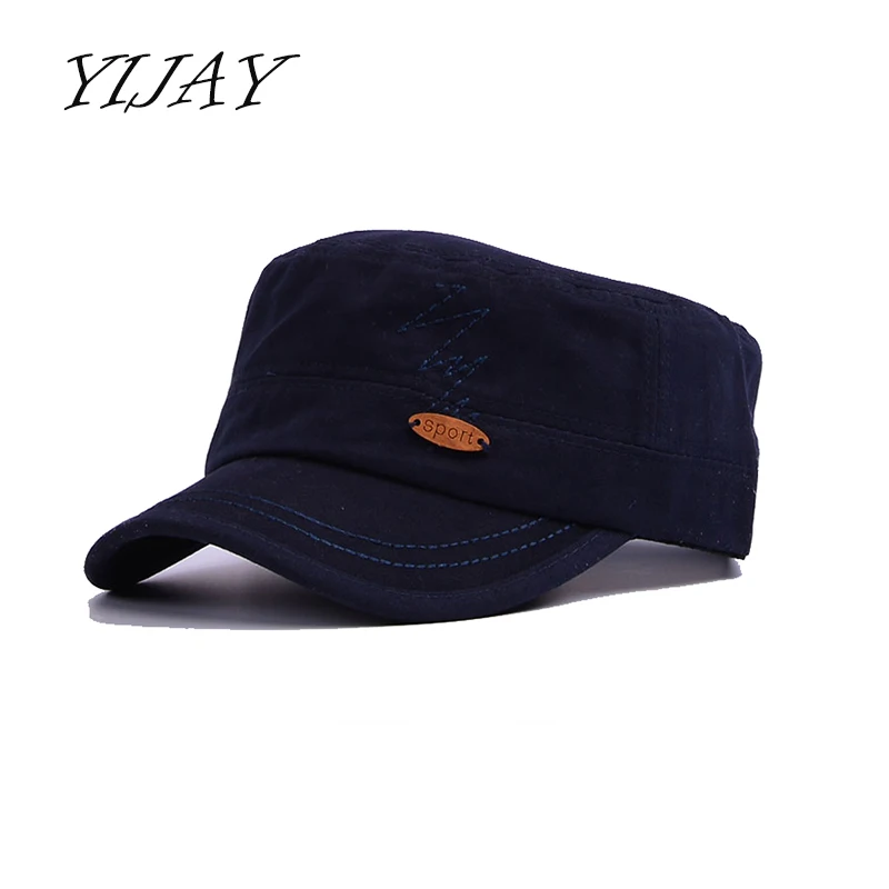 

YIJAY spring summer new man embroidery baseball cap adjustable flat cap fashion leisure casual snapback hat unisex military hats