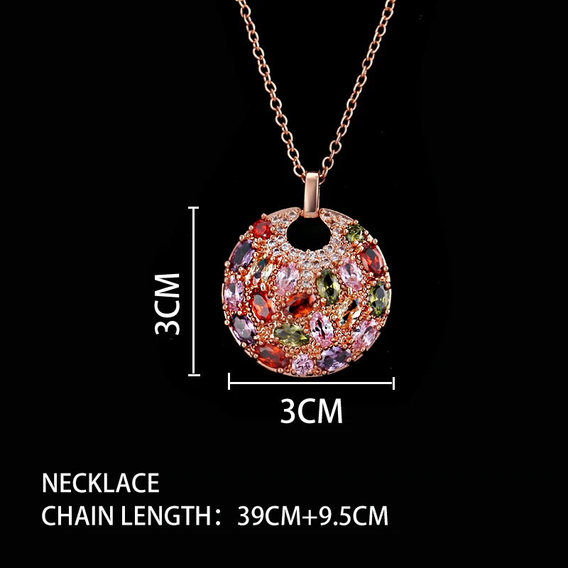 EMMAYA Multi Colors Prongs Setting Cubic Zirconia Necklaces AAA CZ Pendant Necklace Wholesale Price