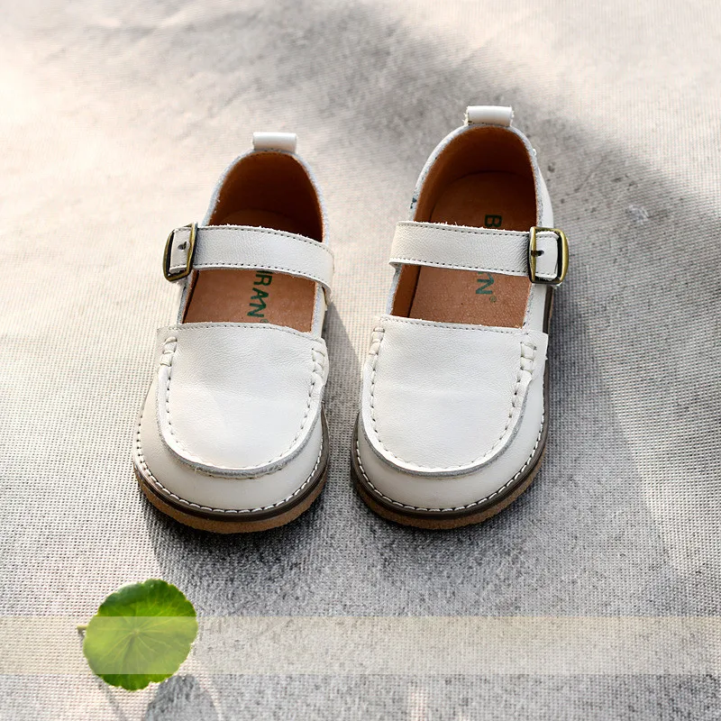 Sprng-Chaussures en cuir de vachette pour enfants, chaussures plates pour enfants, cuir véritable, décontracté, occasion formelle, bébés filles,