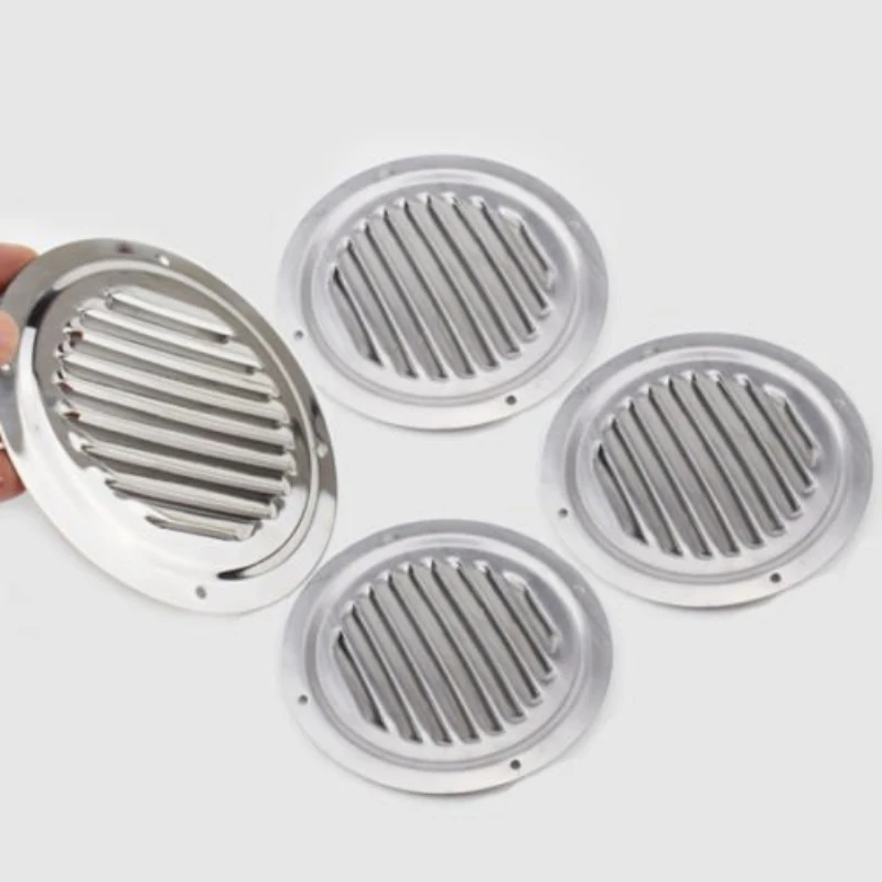 

4X 5" Round Louvre Air Vent S.S Ventilation Ventilator Grille Cover Deft Design