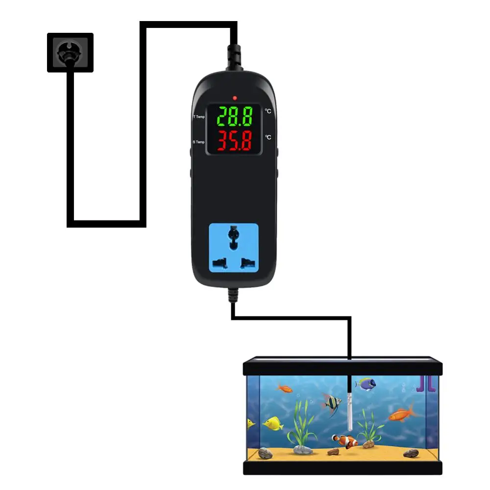 Yieryi MH-2000 AC 90V~250V Temperature Controller Electronic Thermostat Digital LED Breeding Thermocouple Thermostat with Socket