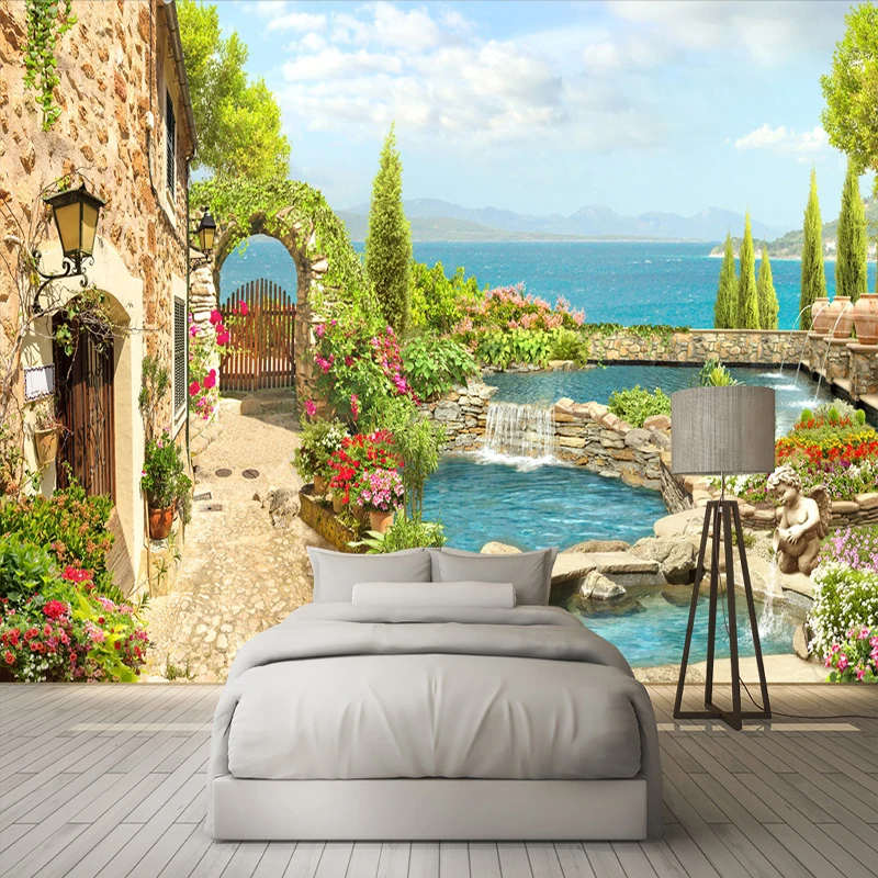 

High Quality Custom 3D Photo Wallpaper For Bedroom Garden Landscape TV Background Wall Painting Home Decor Living Room Change