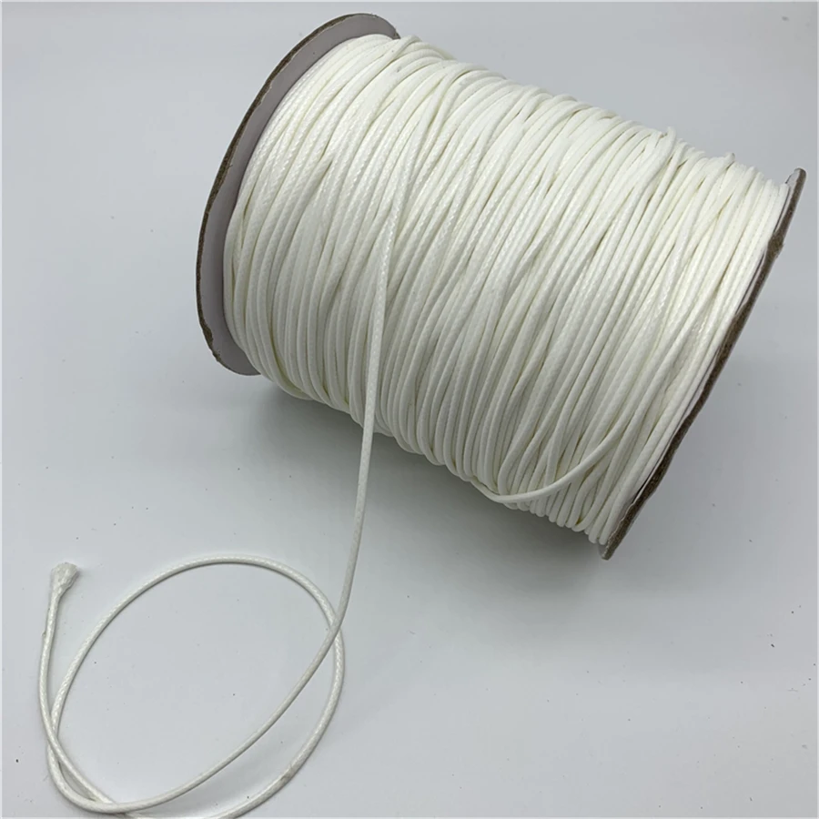 0.5mm 0.8mm 1mm 1.5mm 2mm Waxed Cotton Cord Waxed Thread Cord String Strap Necklace Rope For Jewelry Making