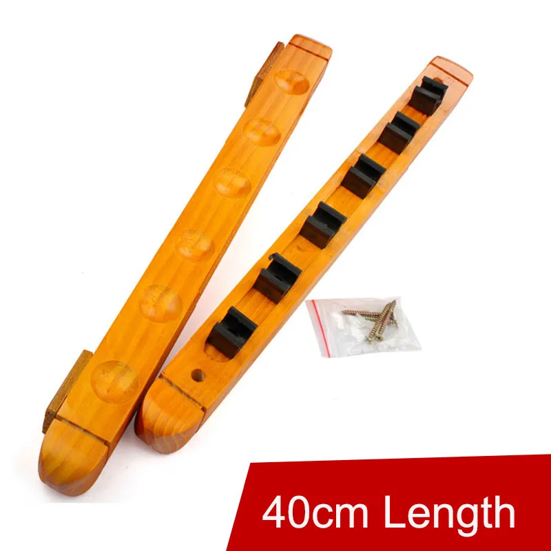 WOLFIGHTER Wood 6 Billiards Pool Cue Sticks Holder Wall Rack 40cm Length Red Yellow Color China