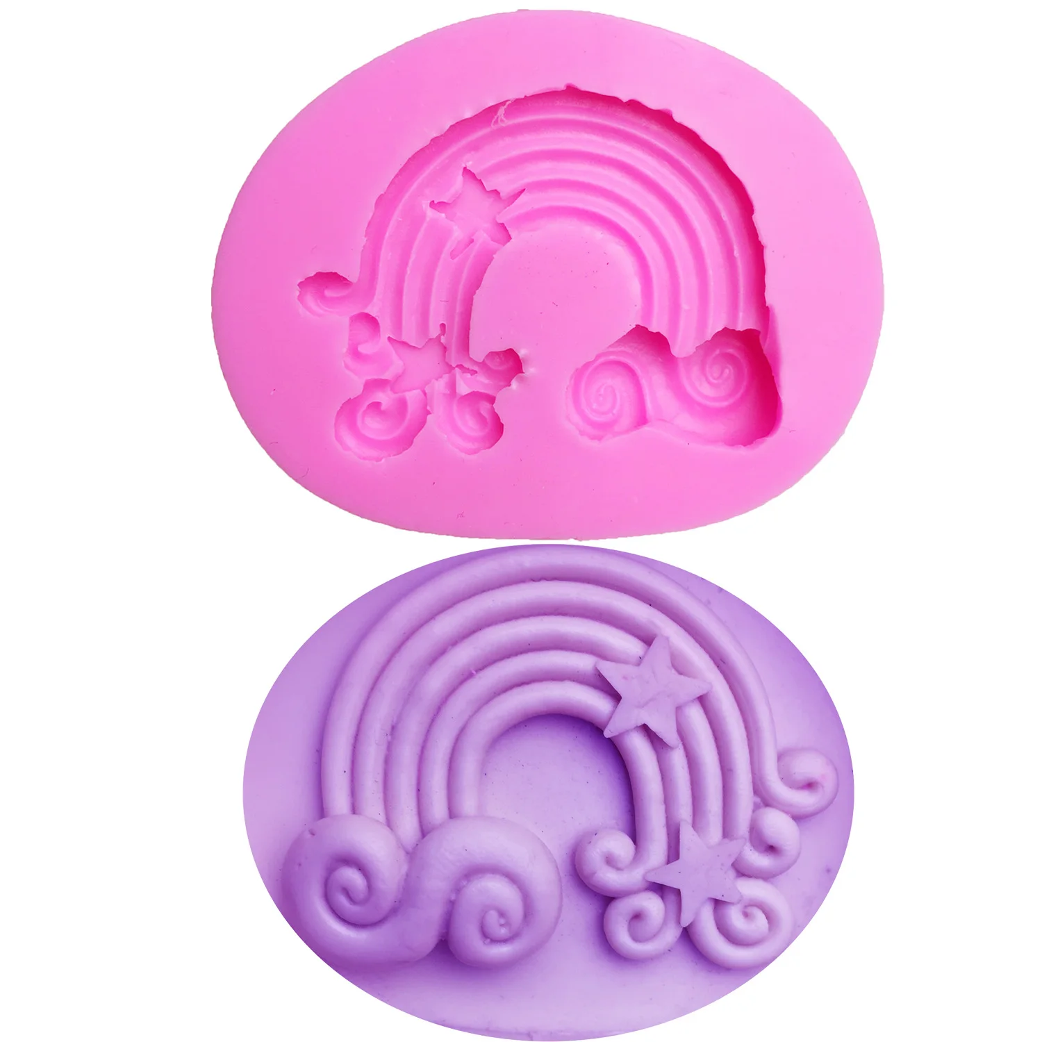 M0619 Rainbow Cloud Silicone Mold Cake Fondant Decorating Tools 3D Chocolate Candy Molds