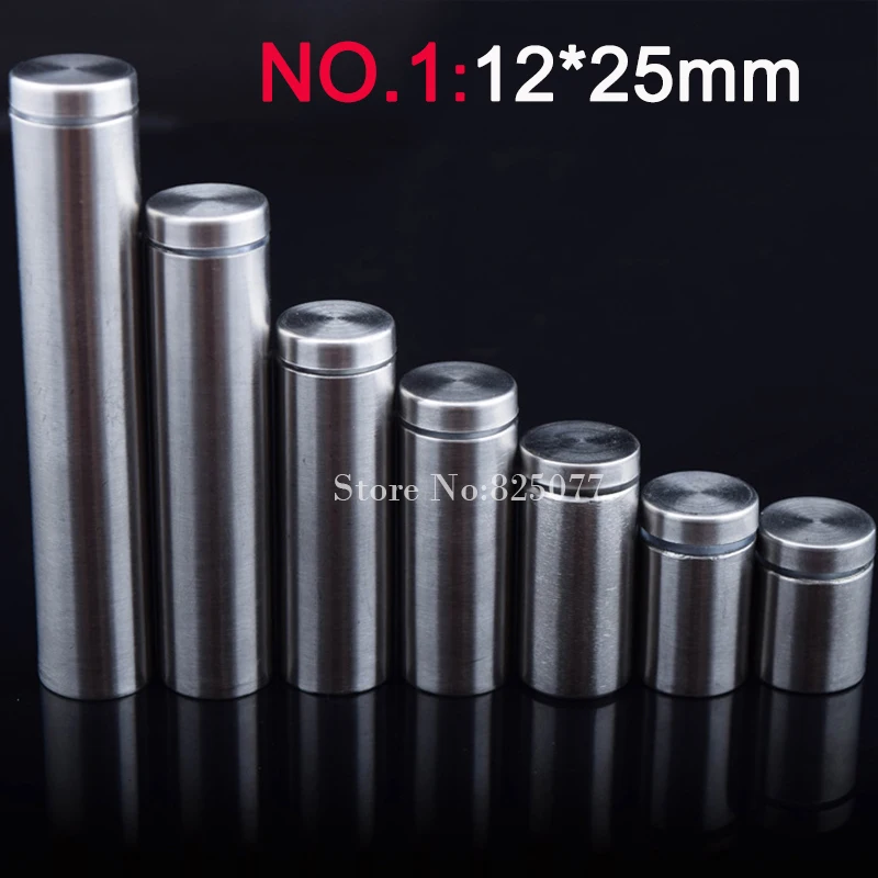 Wholesale 500PCS 12*25mm Stainless Steel Fasteners Advertisement Glass Standoff Hollow Screw Glass Acrylic Display Screw KF833