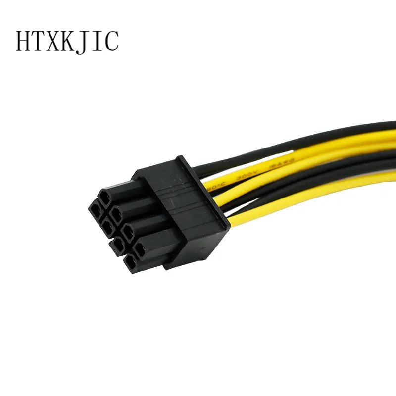 PCI Express-محول كابل طاقة ذكر إلى ثنائي LP4 IDE ، 4PINx2 إلى PCI-E 8-pin ، 16 سنتيمتر