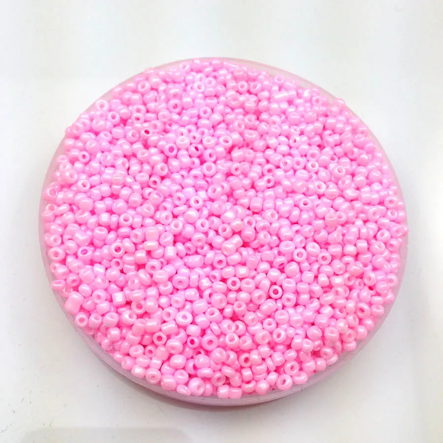 16g 1000pcs 2mm AB Pink Colorful Round Opaque Loose Spacer Bead Cezch Glass Seed Beads Handmade Jewelry Making DIY Garment Bead