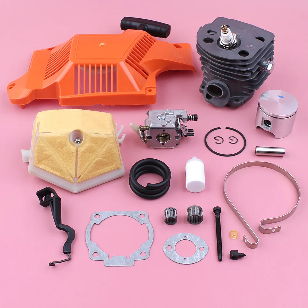 

46mm Cylinder Piston Starter Kit For Husqvarna 55 51 Carburetor Air Filter Chain Brake Band Adjuster Chainsaw Replacement Part