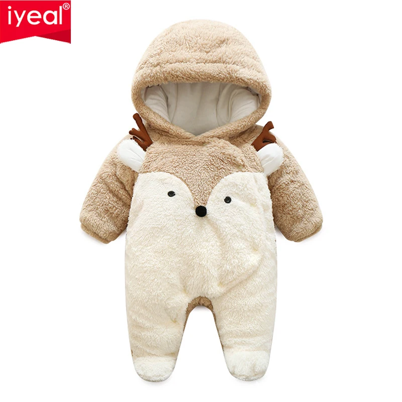IYEAL Newborn Baby Romper Winter Costume Girls Boys Clothes Coral Fleece Warm Infant Clothing Animal Overalls Toddler Jumpsuit