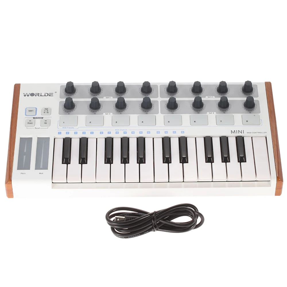 

Worlde Panda midi keyboard Portable Mini 25-Key USB Keyboard and Drum Pad MIDI Controller