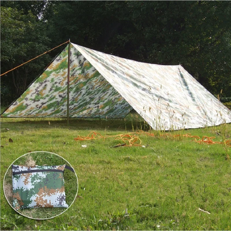 Outdoor camping tent sun shelter Simple Tent camping mat ground mat camouflage tent outdoor rainproof sun shade awing 3M*3M