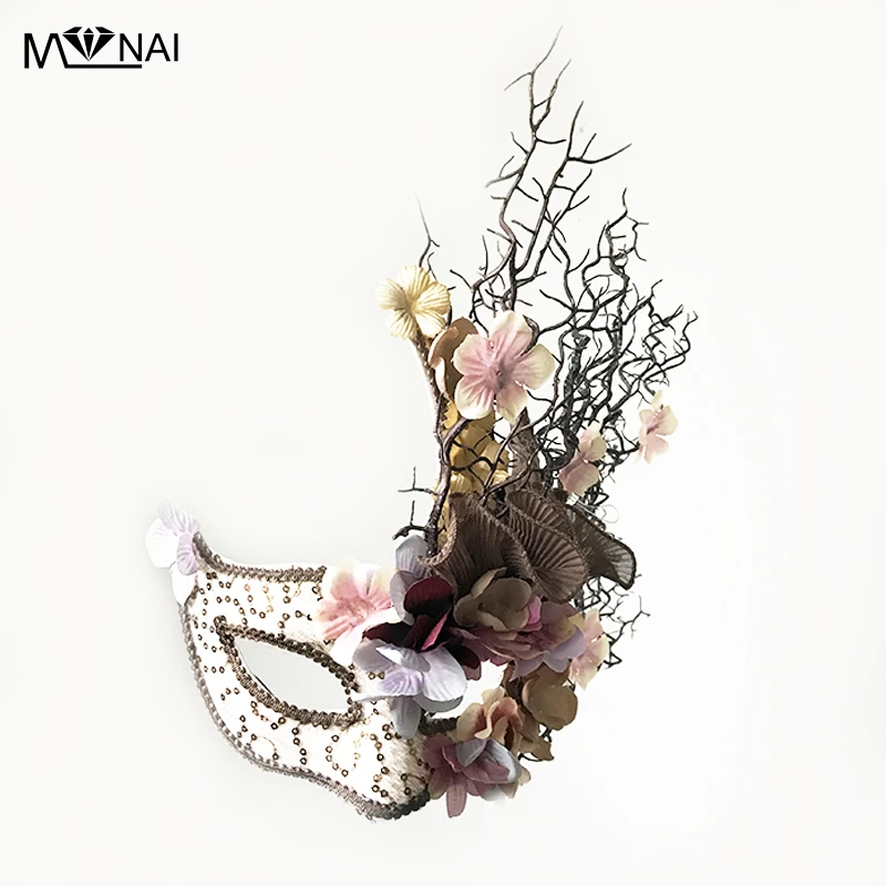 

Goth Venetian Broadway Floral Tree Branches Antler Mask Masquerade Christmas Makeup Party Fancy Dress Makes Accessory Steampunk