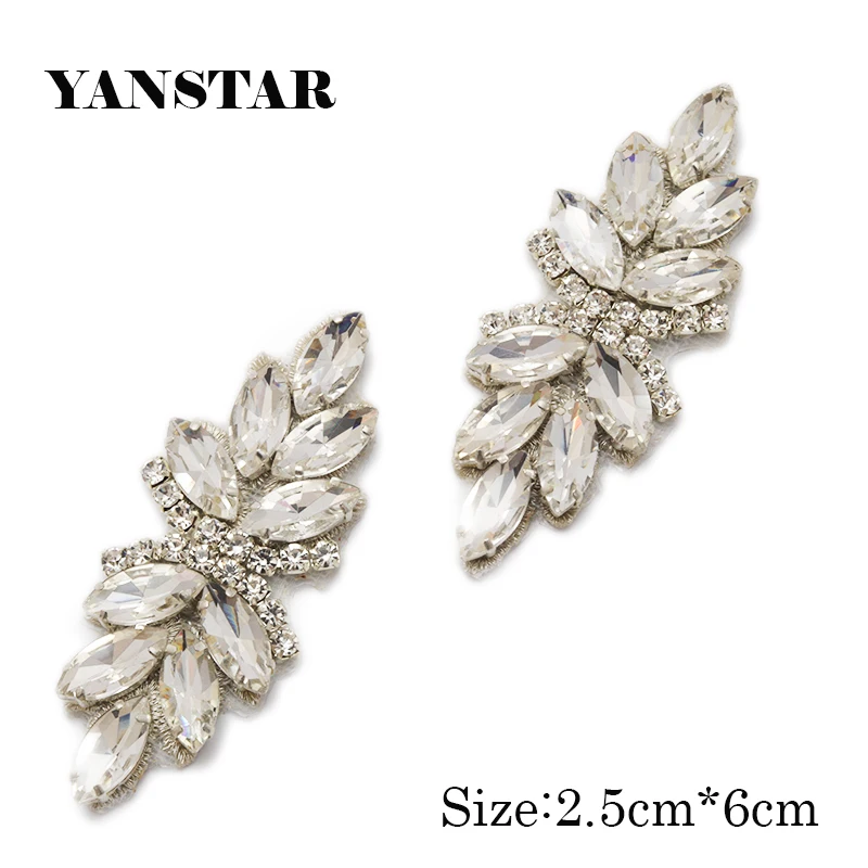 YANSTAR 1pc Bridal Gown Belt Small Silver Rhinestone Appliques Trim For Wedding Dress Belts Rose Gold Crystal Accessory 2020