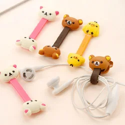 4 stuks Cartoon Silicone Data Draad Kabel Organisator Kawaii Oortelefoon Spoelopwinder Wire Cord Houder Voor iPhone USB Protector Gadgets