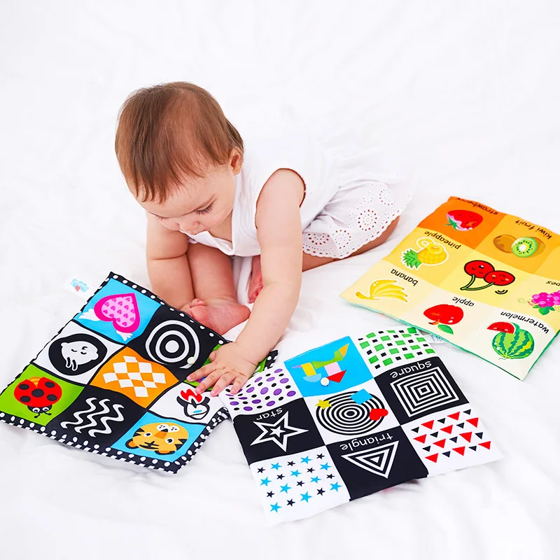 Baby Toys 0 12 Months Black and White Cloth Book Toys for Newborn Infants Educational Baby Boy Toys Brinquedos Para Bebe Oyuncak