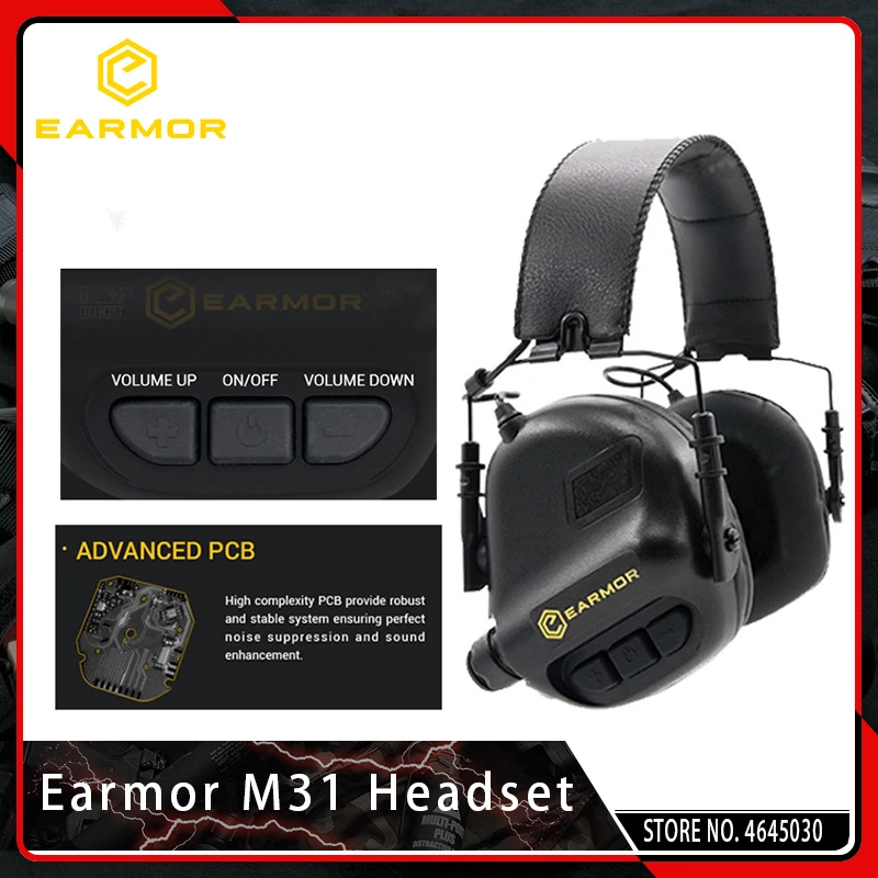 OPSMEN Airsoft Earmor M31 Headset Tactical Shooting Aviation Headphones Anti-noise Earphones Military Softair Ear Protection