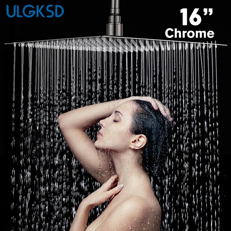 ULGKSD シャワーヘッド 8/10/12 インチ高級超薄型降雨シャワーヘッドステンレス鋼クロムニッケル浴室の蛇口アクセサリー