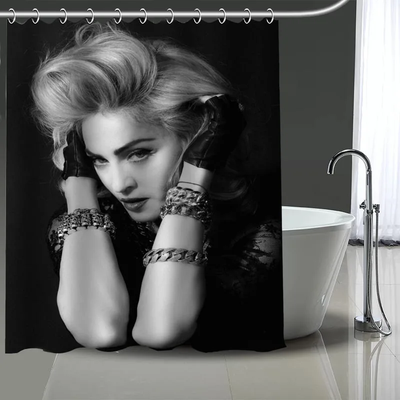 Tenda da doccia di alta qualità con stampa Madonna tende impermeabili decorazioni per il bagno con ganci personalizza la tua immagine più dimensioni