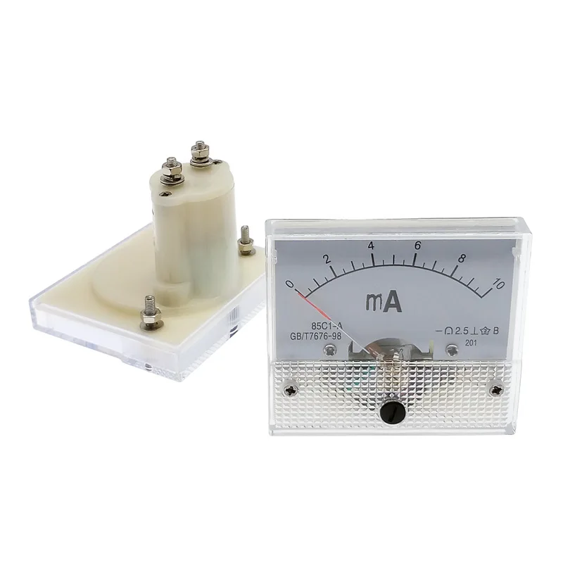 

DC Analog Current Meter Panel 85C1 Ammeter 1/5/10/20/30/50/100/200/300/500mA A Gauge Current Mechanical Ammeters