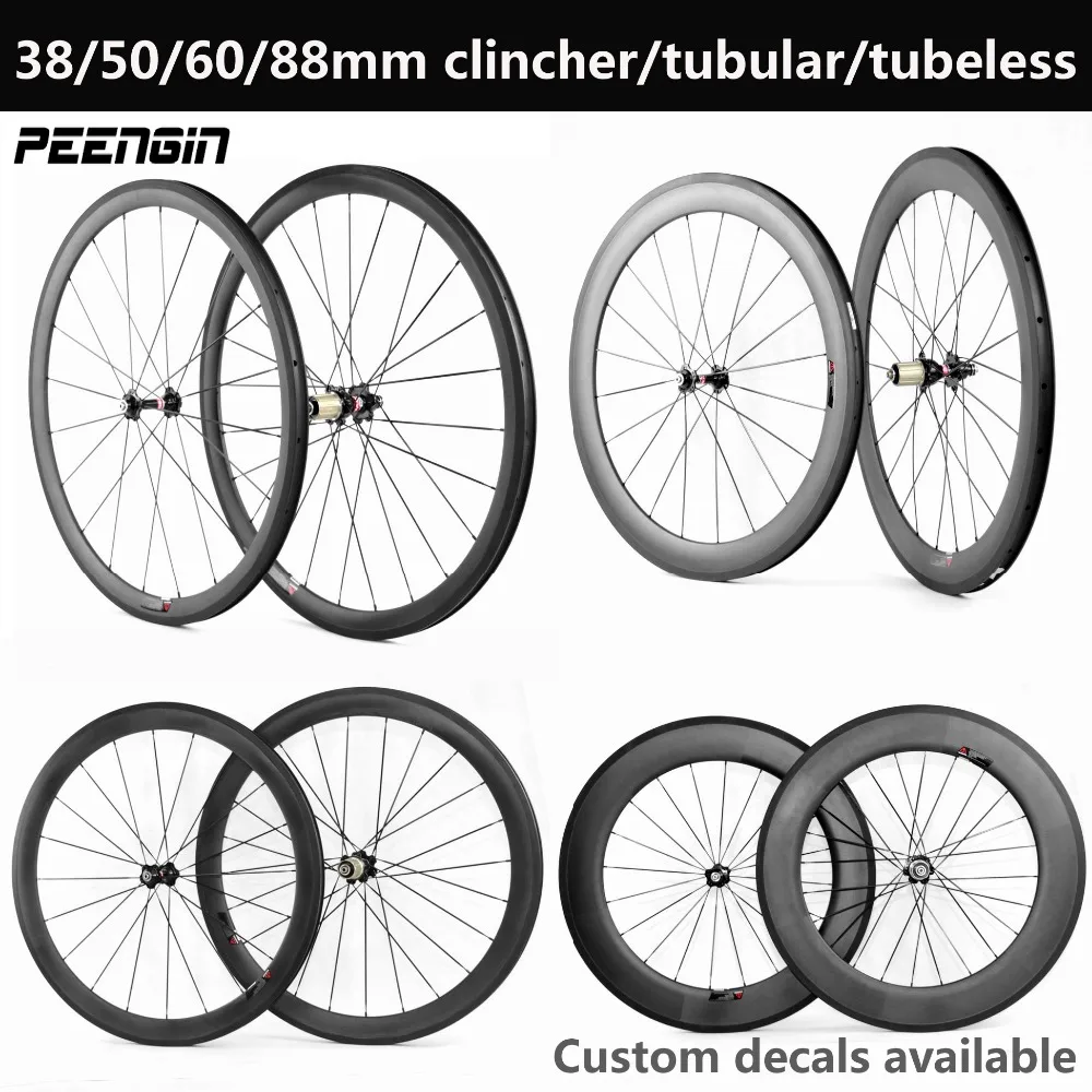 35/38/45/50/60/88mm Deep 23/25mm Clincher/Tubular/tubeless NOVATEC A271/POWERWAY R13 hub 700C bike wheelset carbon bicycle wheel