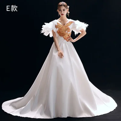 luxury  embroidery cosplay stage performance carnival studio show red carpet dress