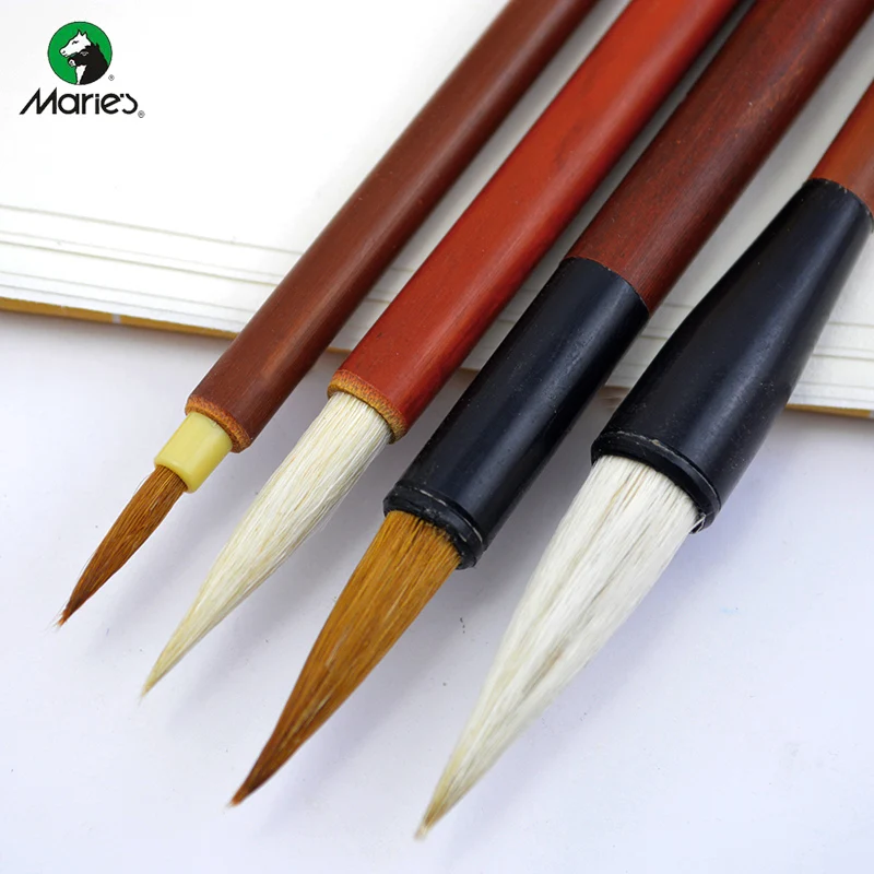 Martol G1324  Calligraphy Pen Chinese painting brush Weasel&Wool Hair Writing Drawing Brush 4pcs/set