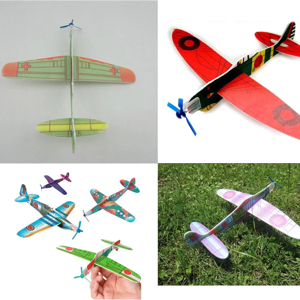 12Pcs Childrens Flying polystyrene Glider Planes Model Plastic Toys Aeroplane Bag Fillers Kids Party Fantastic Gift