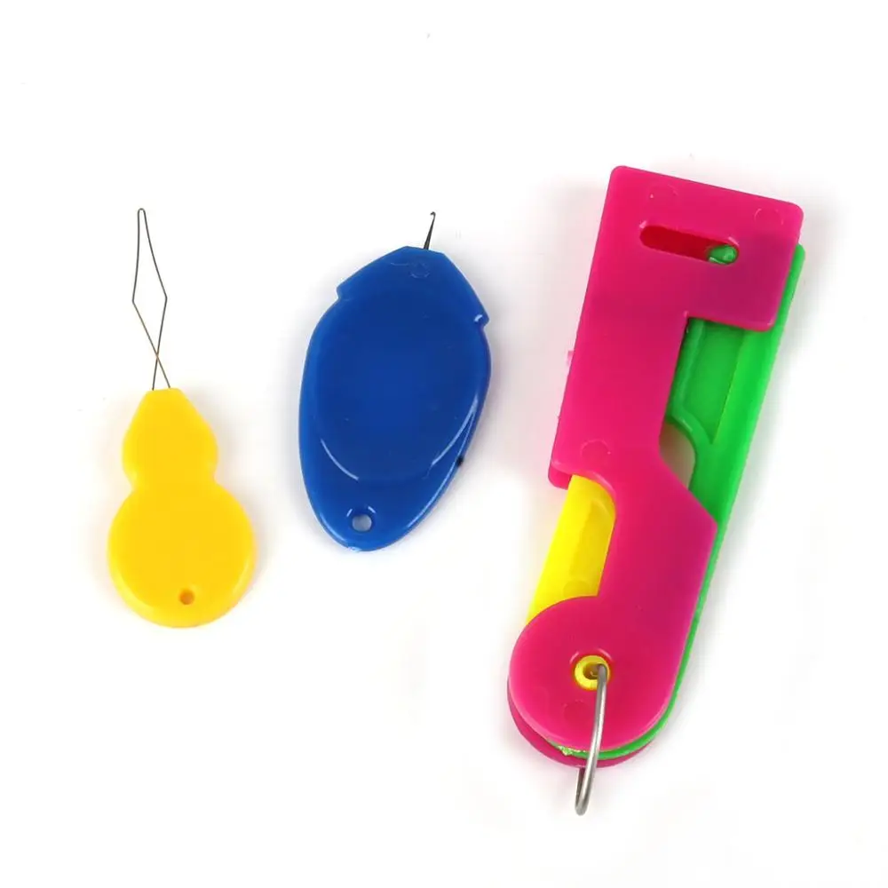 Plastic Handle Craft Thread Cutter+Threader Sewing Use Tool  Elderly Guide Needle Easy Device Automatic Tool Sewing Accessories