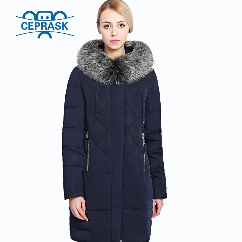 2023 Winter Coat Women Outerwear 6XL Raccoon Fur Hooded Fashion Warm Women's Down Jacket Biological-Down Female Parkas Ceprask