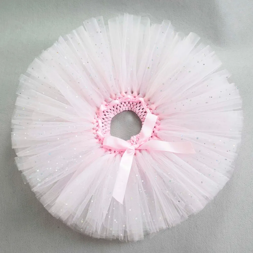 

Light Pink Glitter Fluffy Tutu Skirt for Girls Birthday Party Skirt Toddler Dance Pettiskirt Costume Photo Props Newborn-6T