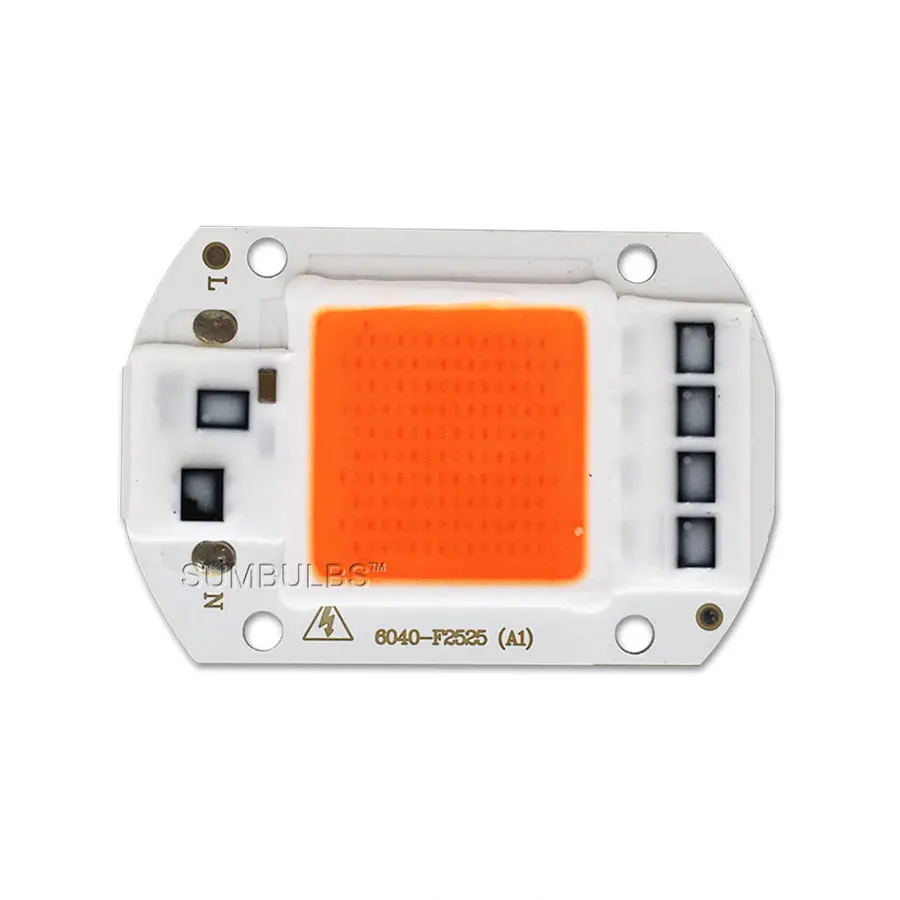 COB LED Driverless Grow Light Lamp Chip Full Spectrum Input 110V 220V AC 20W 30W 50W For Indoor Plant Seeding and Flowering Bulb