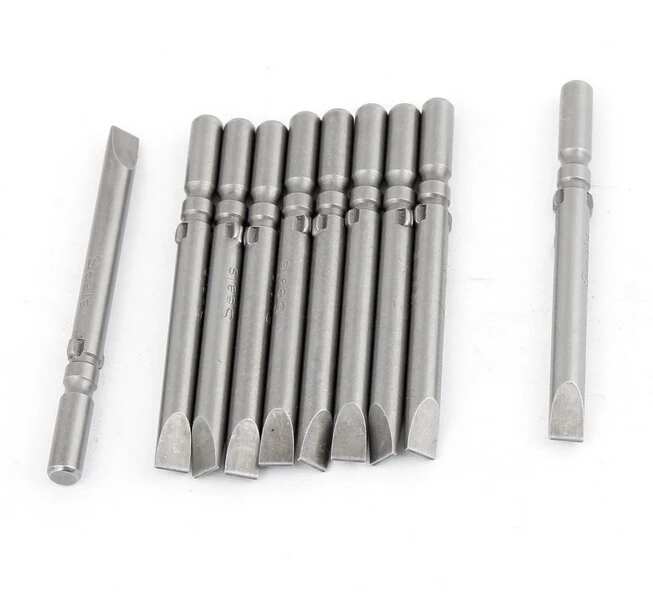 

10 Pieces Slotted Screwdriver Bit S2 Steel 5mm Shank 60mm Long 5mm Flathead Screwdriver Bits