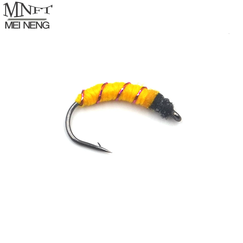 

MNFT 10PCS #10 Yellow Nymphs Tying Barble Hook Trout Fishing Flies Lure