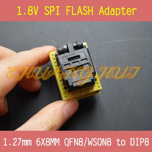 QFN8 Programmer Adapter for 1.8V SPI Flash 8X6mm WSON8 W25 MX25 can use on programmers such as TL866CS TL866A test socket