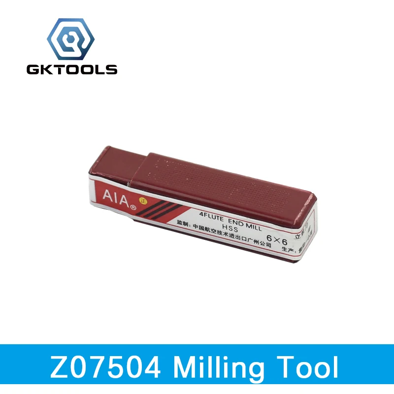 GKTOOLS, 6*6mm, 4 Flute HSS End Mill, Z07504