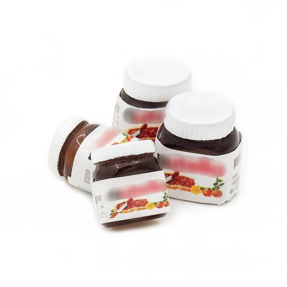 Odoria 1:12 Miniature 4PCS Chocolate Spread Bottles Model 2 Sizes Kitchen Set Dollhouse Accessories Doll House Decoration