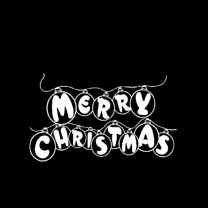 YJZT 17.5CM*10.5CM MERRY CHRISTMAS Font Creative Design Decoration Car Sticker Vinyl Decal Black/Silver C23-0311