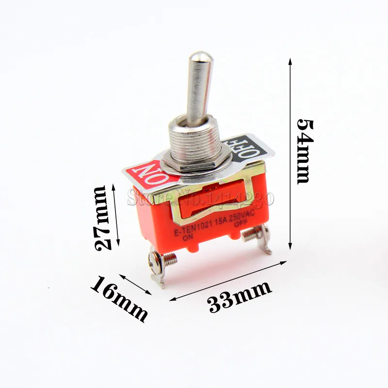 

10 шт. E-TEN1021 15A 250V AC 2PIN ON-OFF 12 мм тумблер кулисный переключатель питания