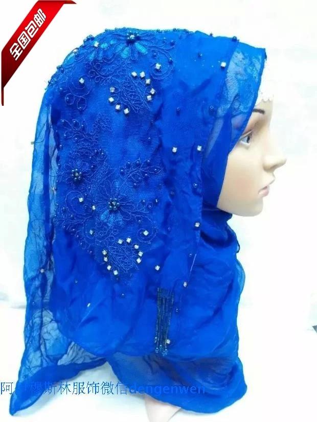 

The new Muslim Handmade Beaded button Chiffon Scarf hijab fashion simple style scarf scarf