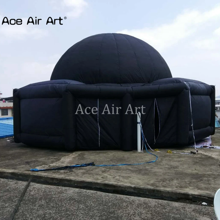 New Hot sale giant inflatable planetarium dome tent with big door black color inflatable dome tent for Sale