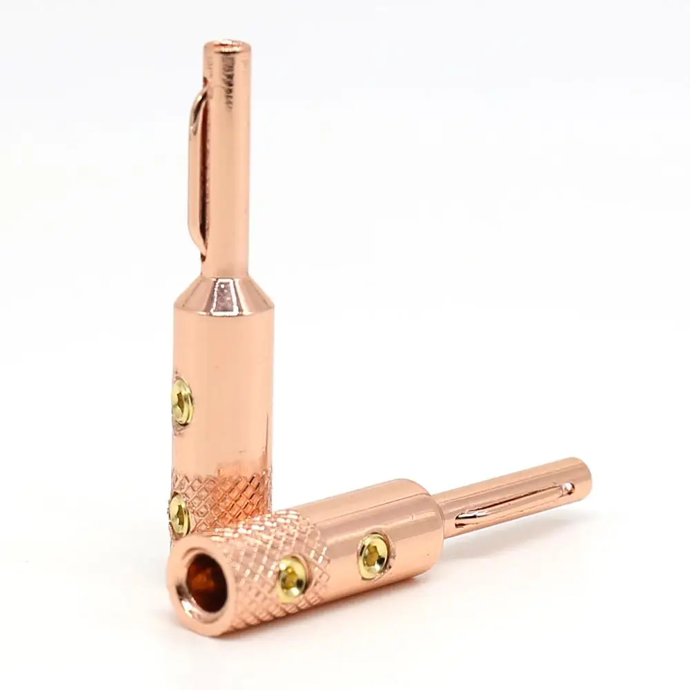 4pcs de alta fidelidade áudio banana plug alto-falante cabo conectores plug