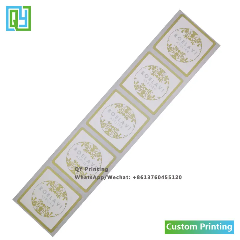 1000Pcs 40X40Mm Gratis Verzending Custom Printing Stickers Goud Kleur Papier Sticker Aangepaste Label
