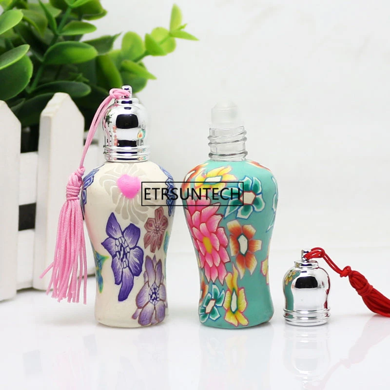 

12ml Perfume Vials with Roll-on Ball Perfume Roll on Polymer Clay Bottle Empty Essential Oil Bottle F2083