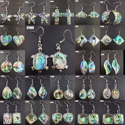 Beautiful New Zealand Abalone Shell Oval Turtle Butterfly Dragonfly Square Drop Heart Beads Earring PWB691