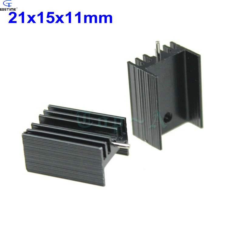 50 pcs Gdstime 21x15x11mm TO-220 IC Heat Sink Radiator Cooler Cooling Aluminum TO220 Heatsink Triode Transistors 21mm x 15mm