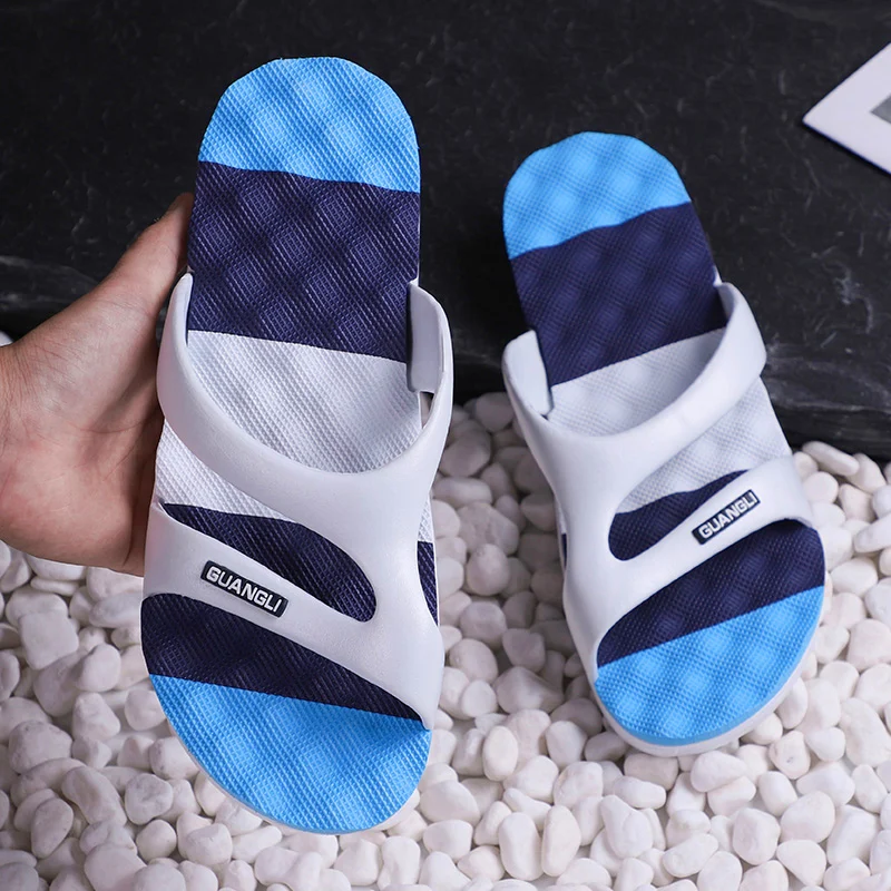 Men's Slippers Korean Version Men's Summer Lovers One-word Slippers Anti-skid Beach Slippers Men's  and Women's Slippers