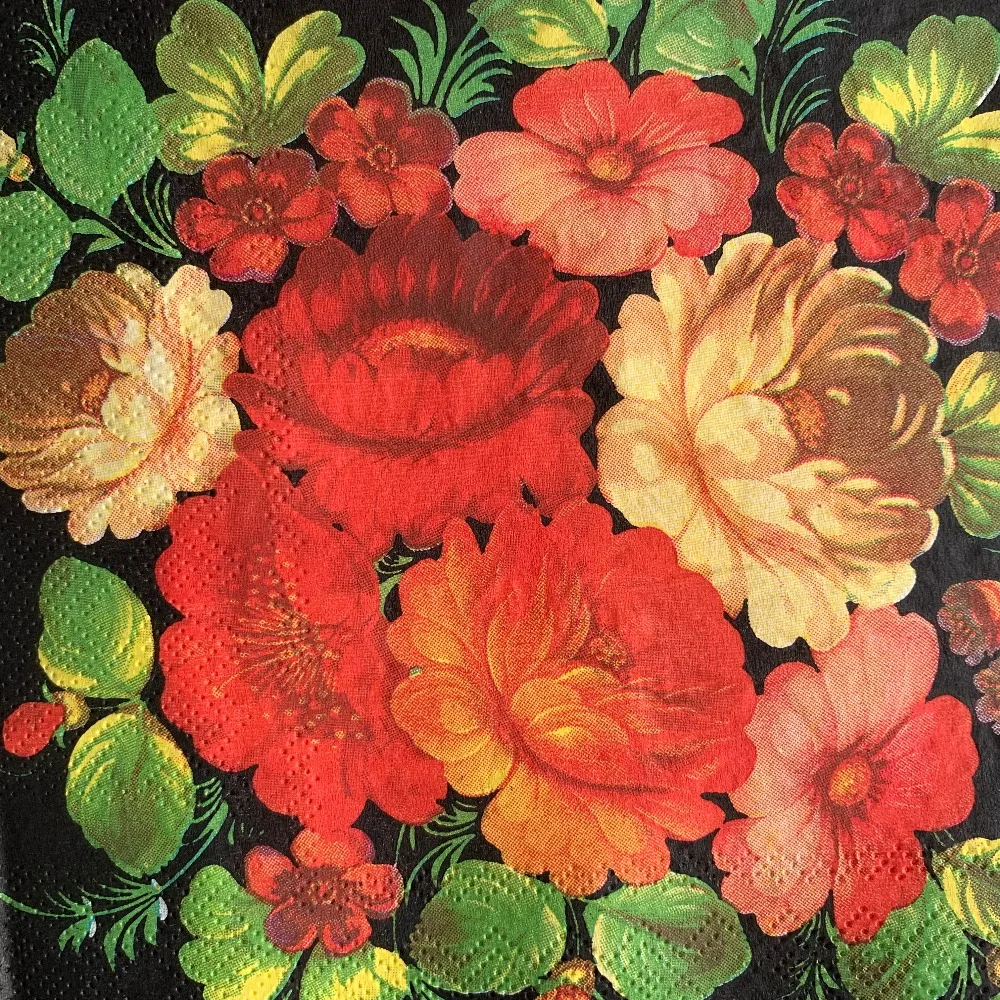 Decoupage table paper napkins elegant tissue vintage towel pink red flower leaf birthday wedding party home beautiful decor 20