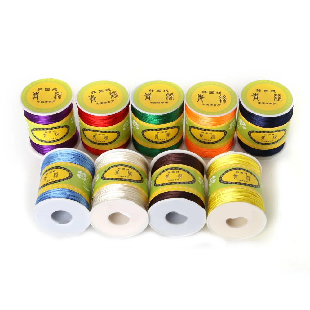 HOT Sale 70M/roll 1.5mm Nylon Cord Satin Braided String Mixed 21 Colors Jewelry Findings Beading Cord Rope Thread